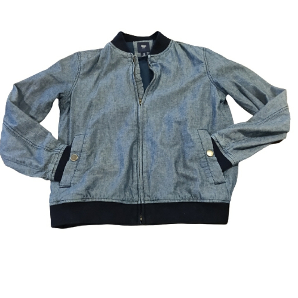 Gap Denim Chambray Bomber Jacket - image 1